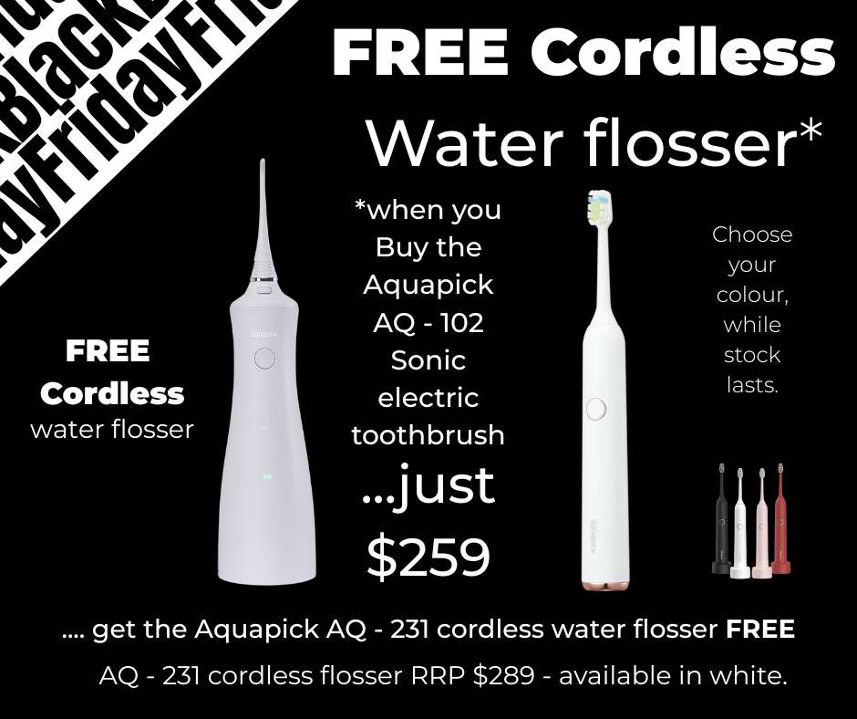 Cordless water flosser and Sonic toothbrush.